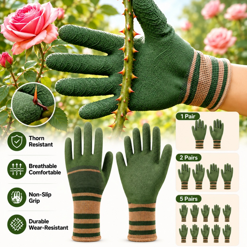 Garden Gloves Thorn Proof - 多用途ガーデニンググローブ、棘防止、防水、耐切創性、滑り止めグリップ、バラ、アザミの剪定、掃除、屋外作業用