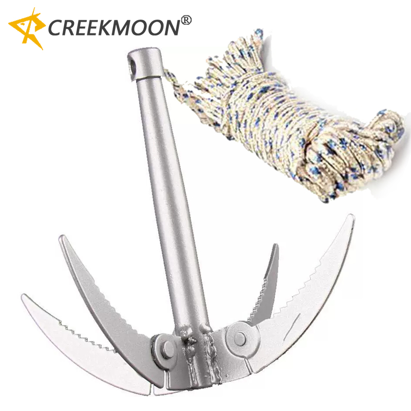 Root Watering Spike - 4爪アンカーシックル折りたたみ式水草除去器雑草抜き水生植物カッター鋭利なナイフ釣りアクセサリータックル用