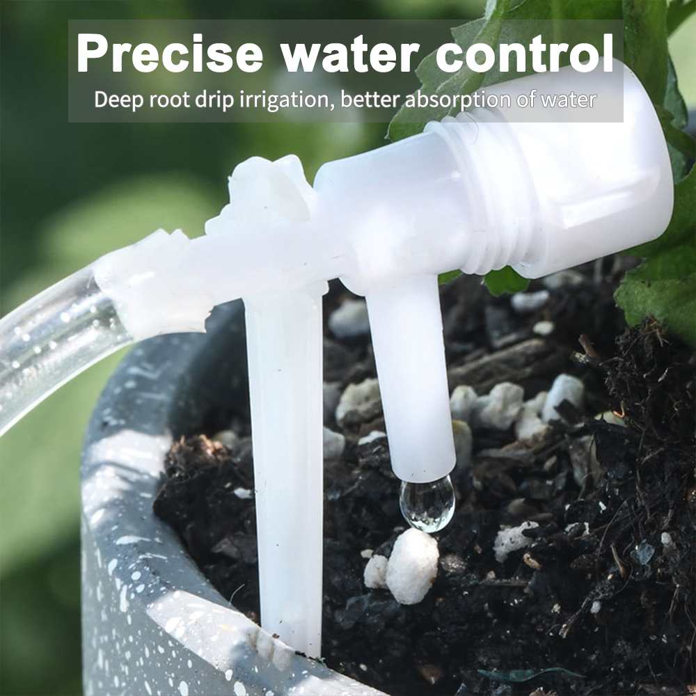 Root Watering Spike - ガーデン点滴灌漑キット、調整バルブ付き、鉢植え植物用散水装置、4/7mmホース、節水マイクロドリッパー、温室用