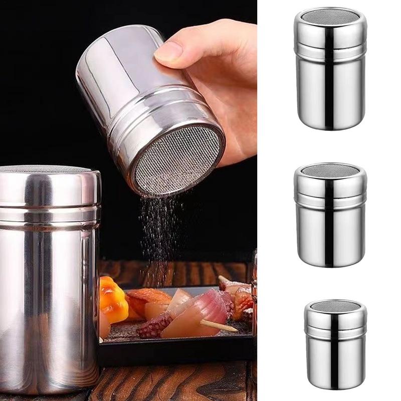 Fertilizer Dispenser - ステンレス鋼粉末スプリンクラーボトル、小麦粉ふるい、ダスターボトル、コンパクトサイズ、小麦粉用シェーカー砂糖スパイス塩ココア