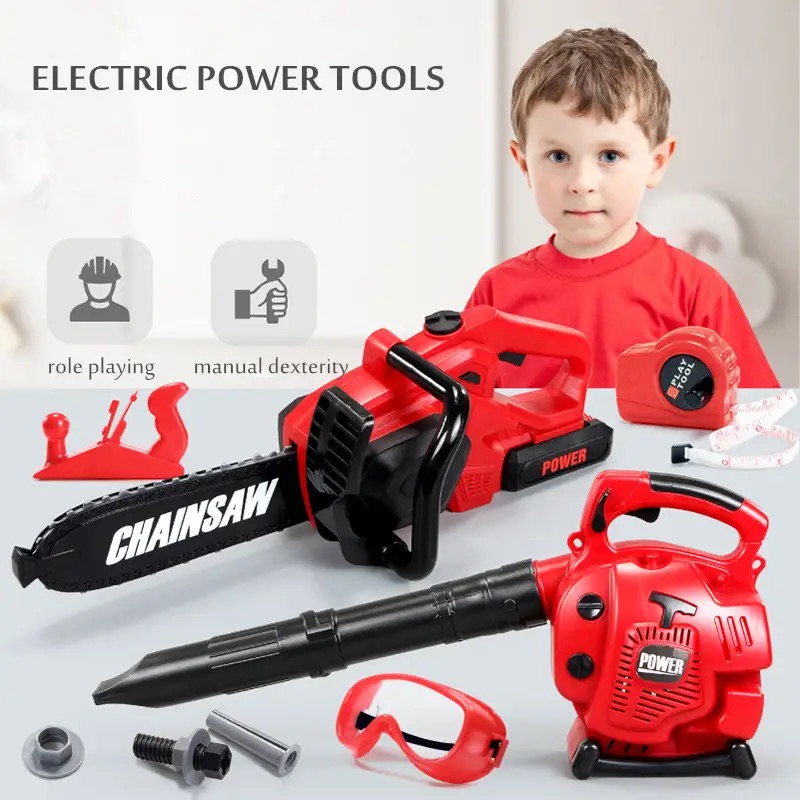 Gardening Tools 5 Year Old - 大型子供電子チェーンソー子供プレイツールごっこ遊びツールキット電動のこぎり子供模擬ままごとのおもちゃ