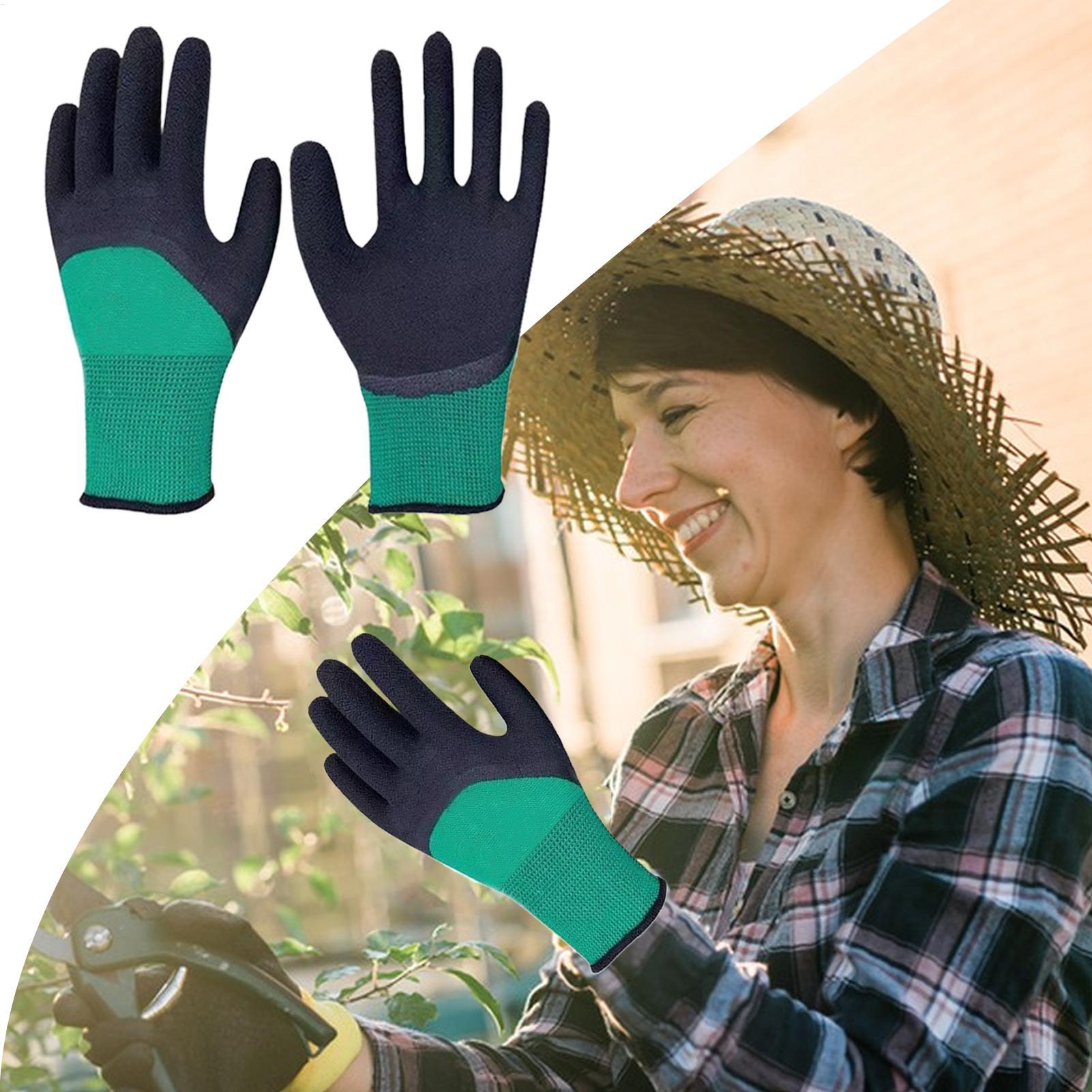 Garden Gloves Thorn Proof - 棘に強い園芸除草作業用手袋 通気性のあるゴム手袋 穴が開くのを防ぐ耐パンク性手袋 掘削、花の植え付け、剪定用