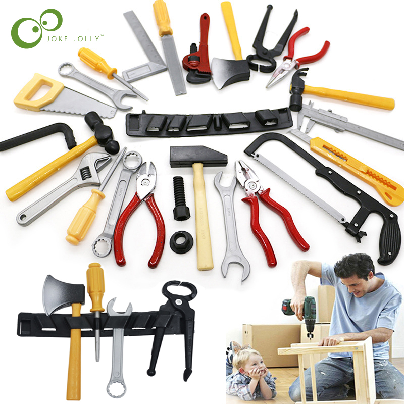 Gardening Tools 5 Year Old - 14 ピース/ロットシミュレーション修理ドリルツールセット子供ふり遊び少年安全プラスチックメンテナンスツールドライバー子供のおもちゃ TMZ
