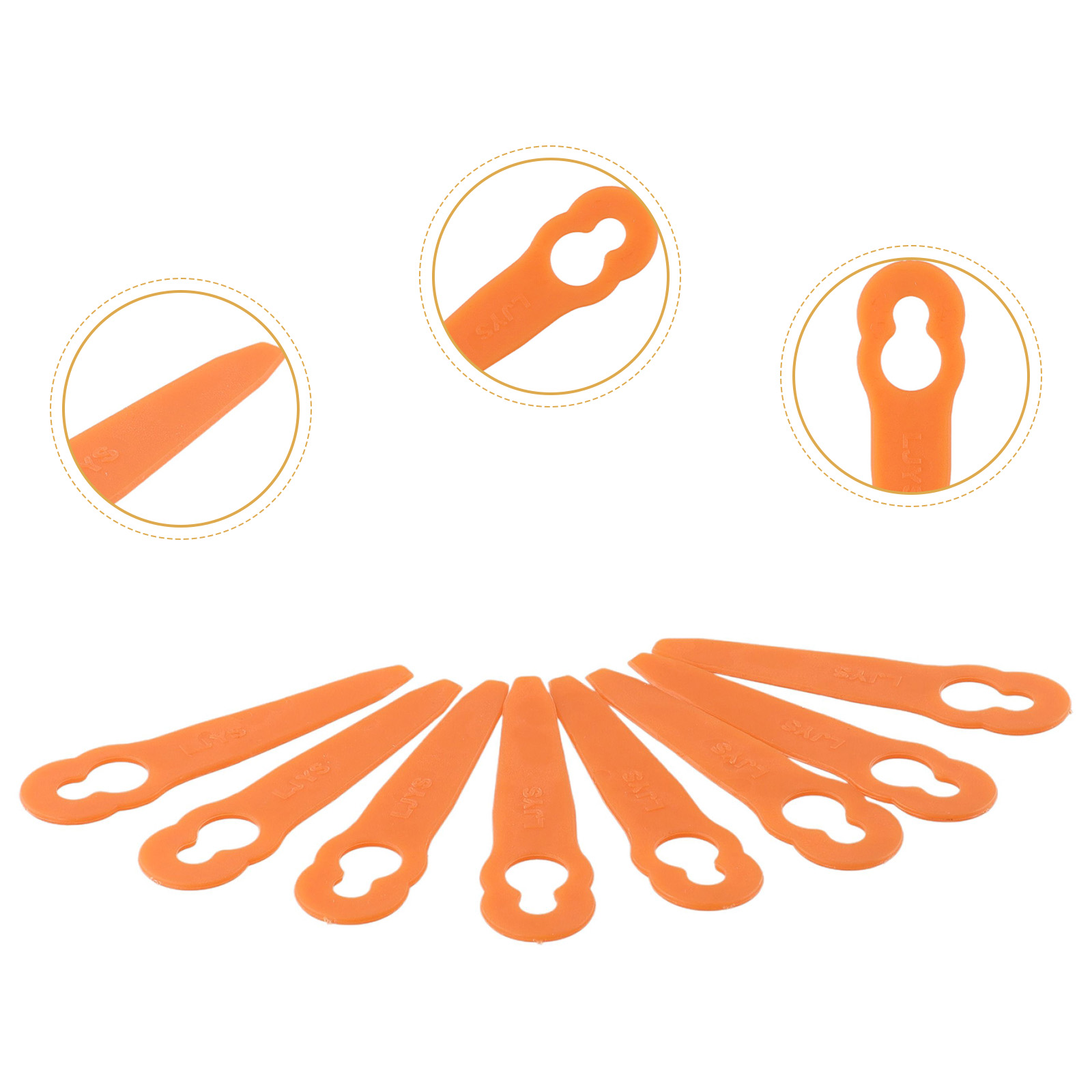 40 個プラスチック芝刈り機ブレードオレンジプラスチック交換 - Gardening Tools High Quality のレビューと価格