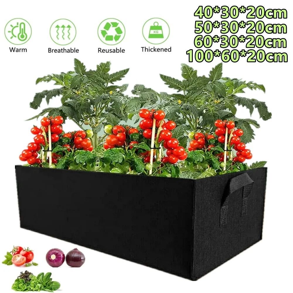 高品質フェルト製植栽バッグ（ハンドル付き、多サイズ展開、長方 - Gardening Tools High Quality のレビューと価格