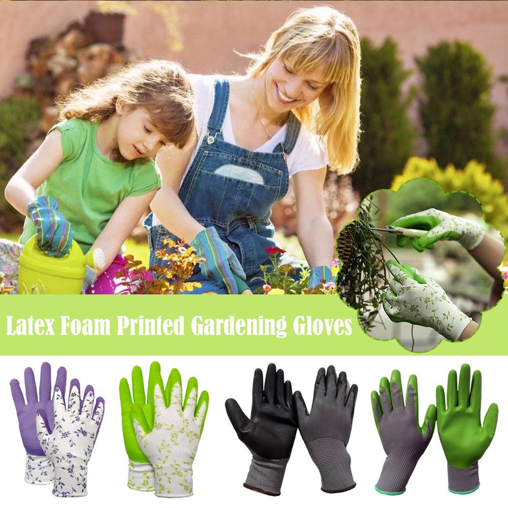 ラテックスフォームプリントガーデニンググローブ園芸用景観DI - Garden Gloves Thorn Proof のレビューと価格