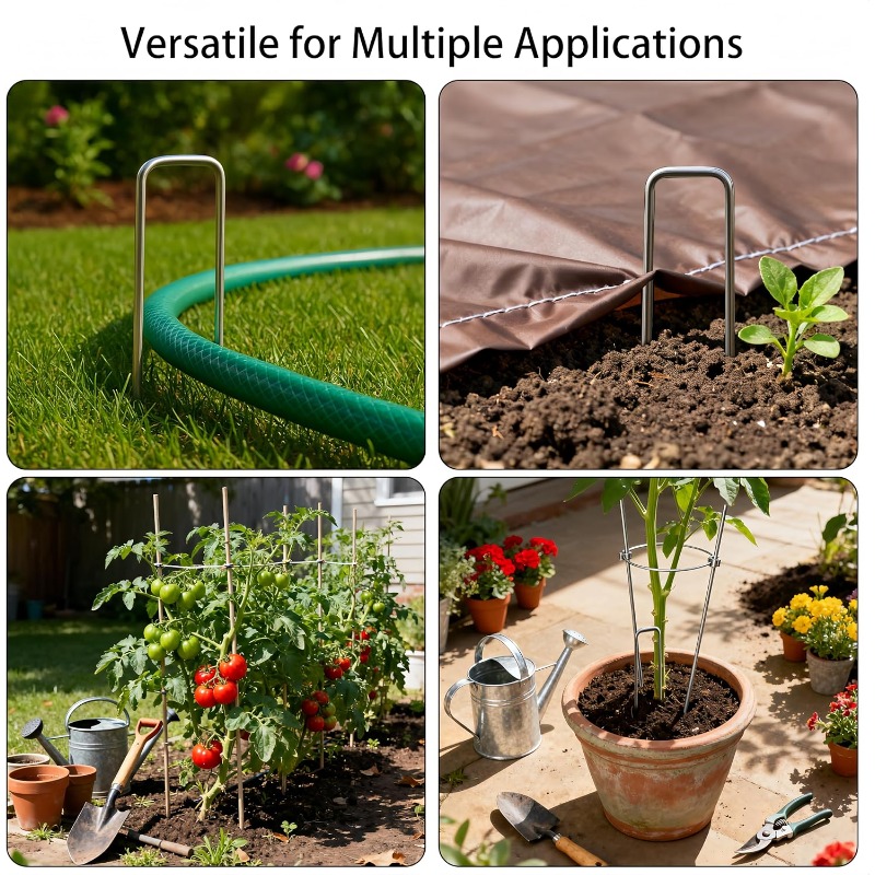 10個入りU字型ガーデンネイル人工芝ネイルヘビーフェンスパイ - Gardening Tools Used For Weeding のレビューと価格