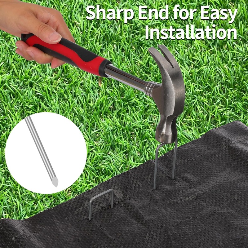 10個入りU字型ガーデンネイル人工芝ネイルヘビーフェンスパイ - Gardening Tools Used For Weeding のレビューと価格