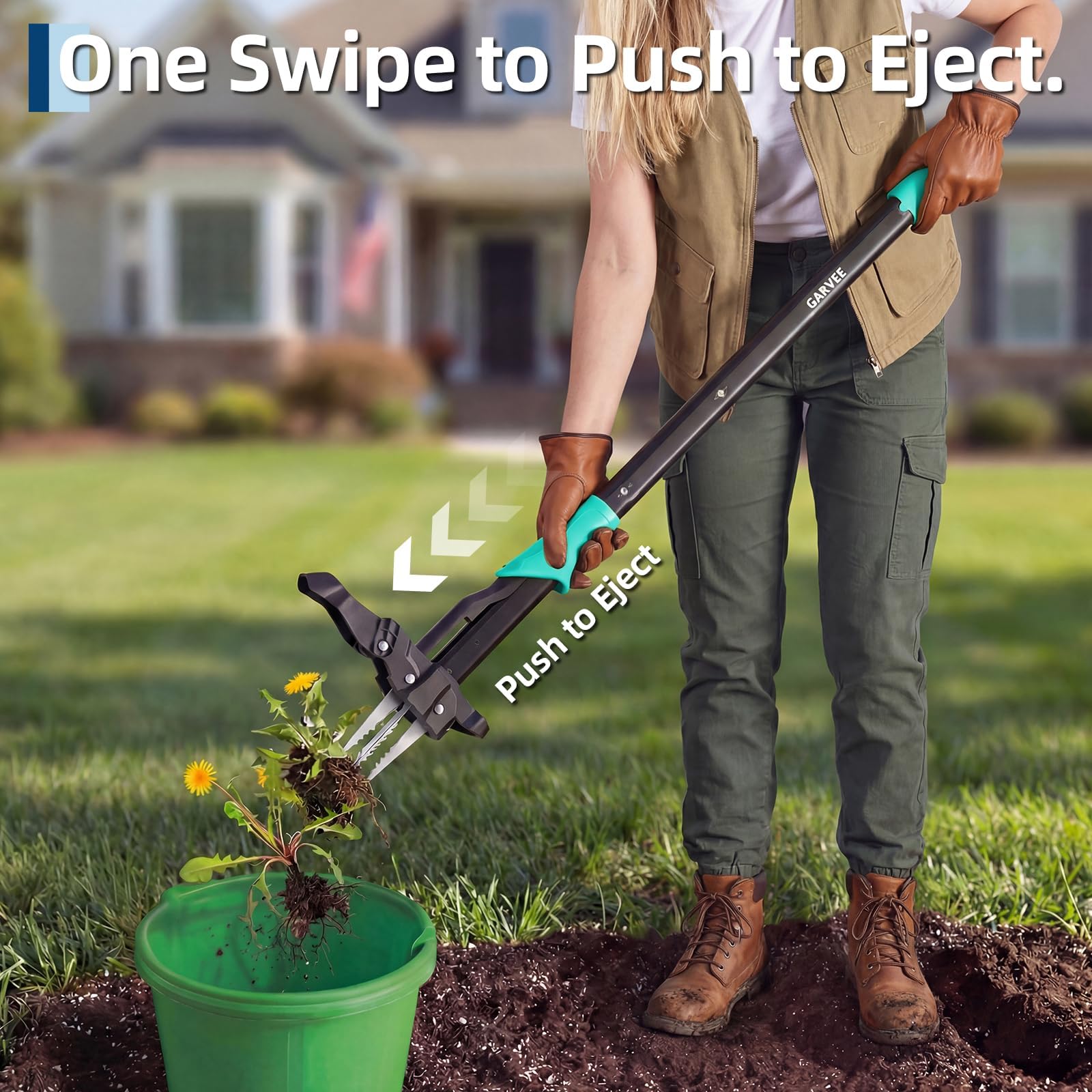 ロングハンドル式自立型雑草抜き、腰をかがめる必要なし、簡単に - Gardening Tools Gifts のレビューと価格
