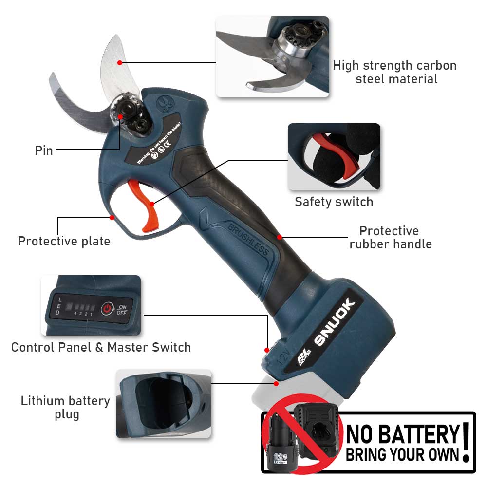 SNUOK 12V ブラシレス電動剪定鋏 DIY 屋外庭園盆 - Gardening Tools Gifts のレビューと価格