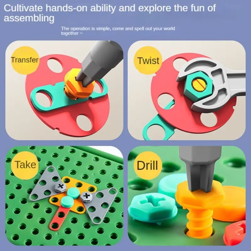 450個の子供用STEMドリルセット クリエイティブモザイク - Gardening Tools Kids のレビューと価格