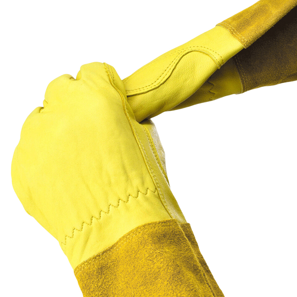 1 ペアの長い棘防止園芸用手袋通気性のある革製花柄ガントレッ - Garden Gloves Thorn Proof のレビューと価格